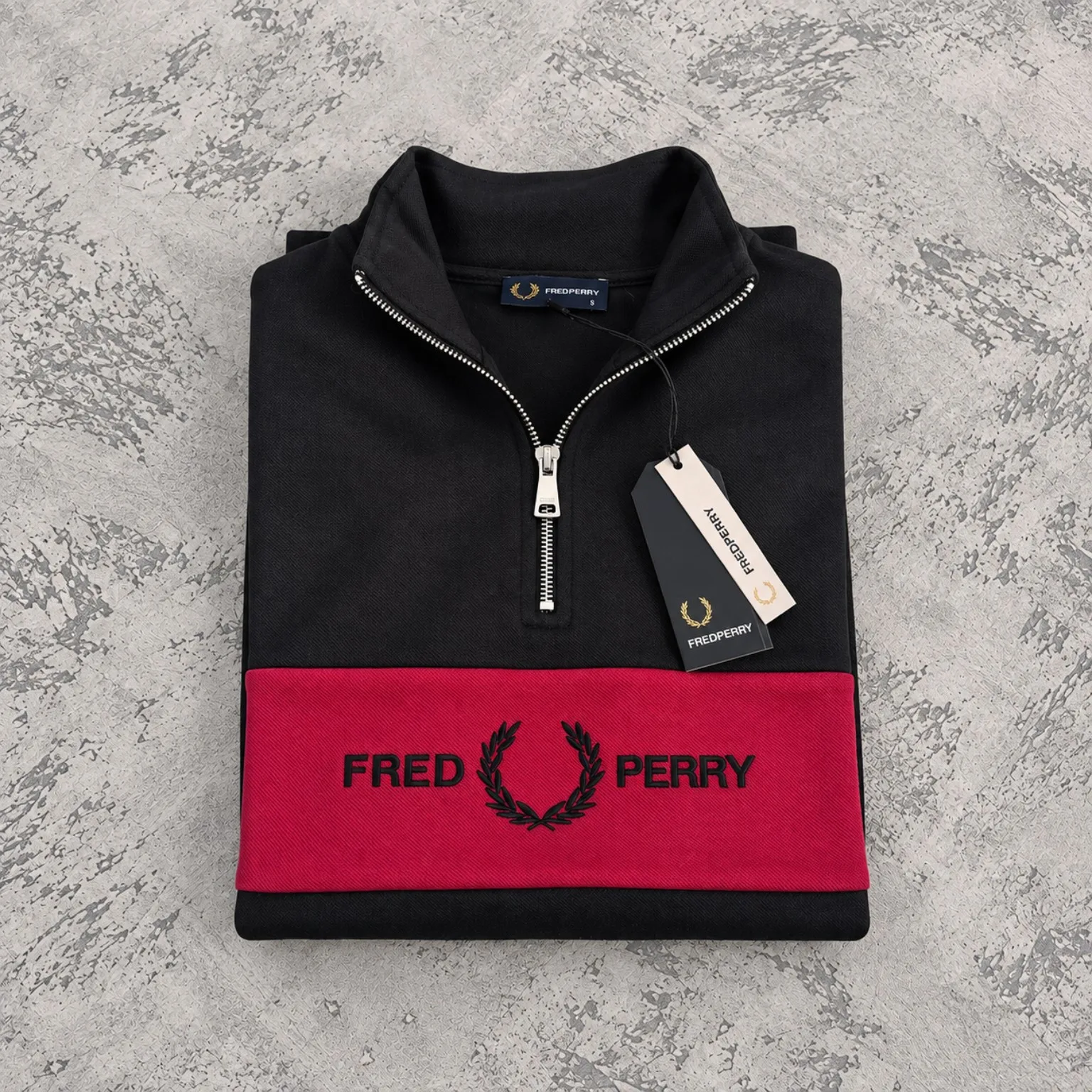 Fred Perry half zip crni — slika 2