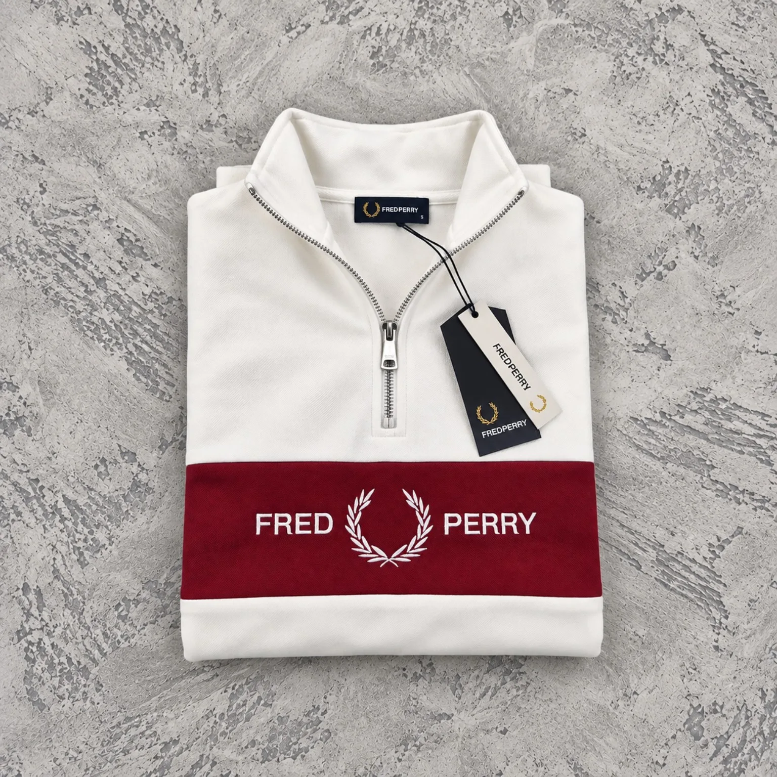 Fred Perry half zip melanz beli