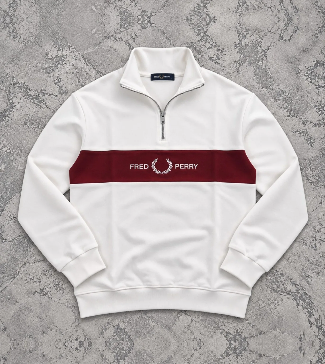 Fred Perry half zip melanz beli — slika 2