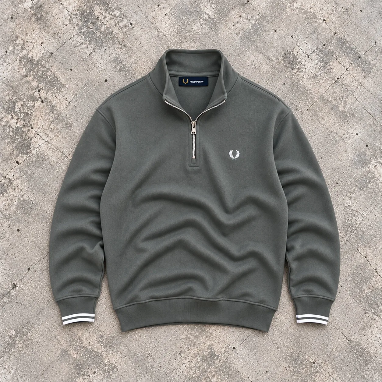Fred Perry half zip classic sivi