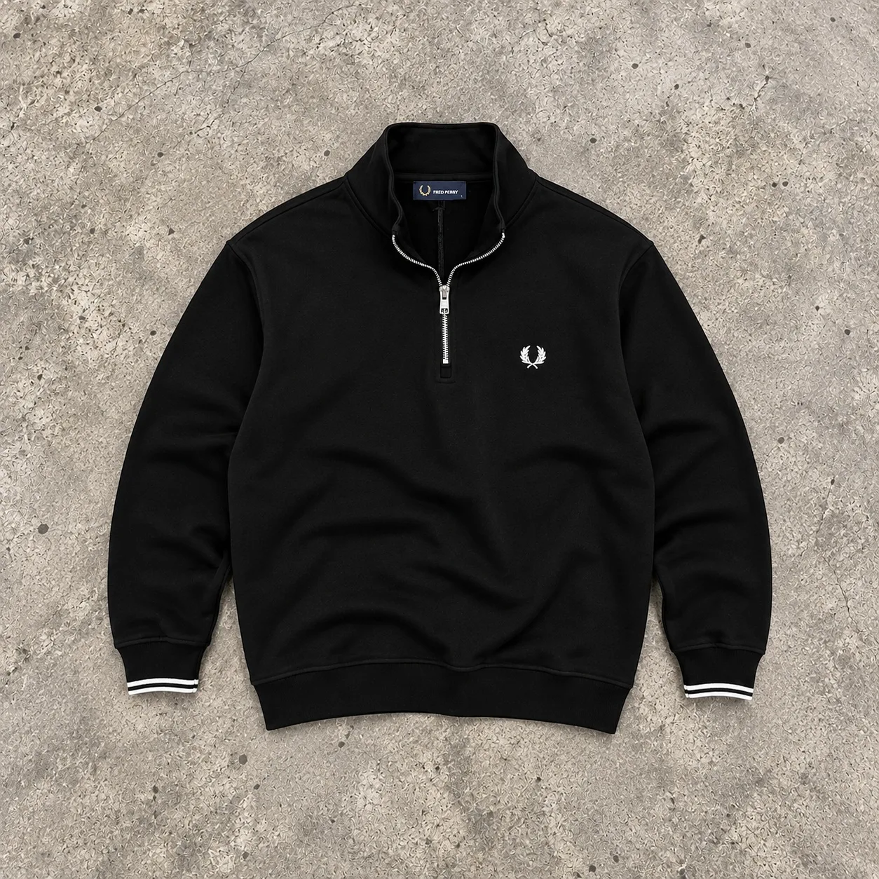 Fred Perry half zip classic crni