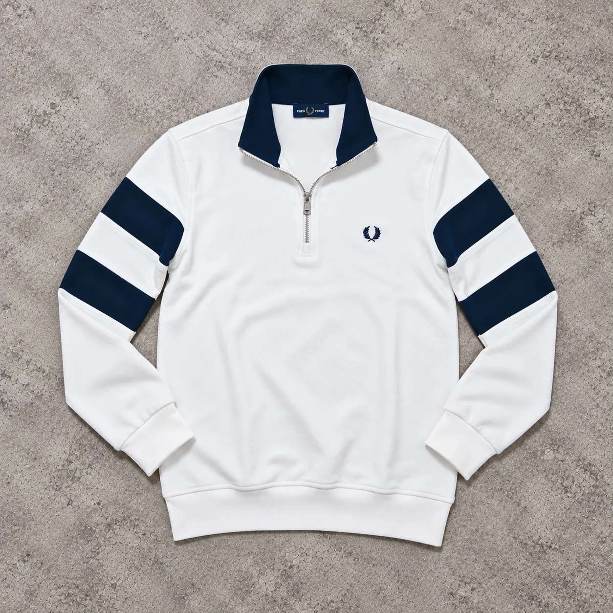 Fred Perry half zip belo/teget